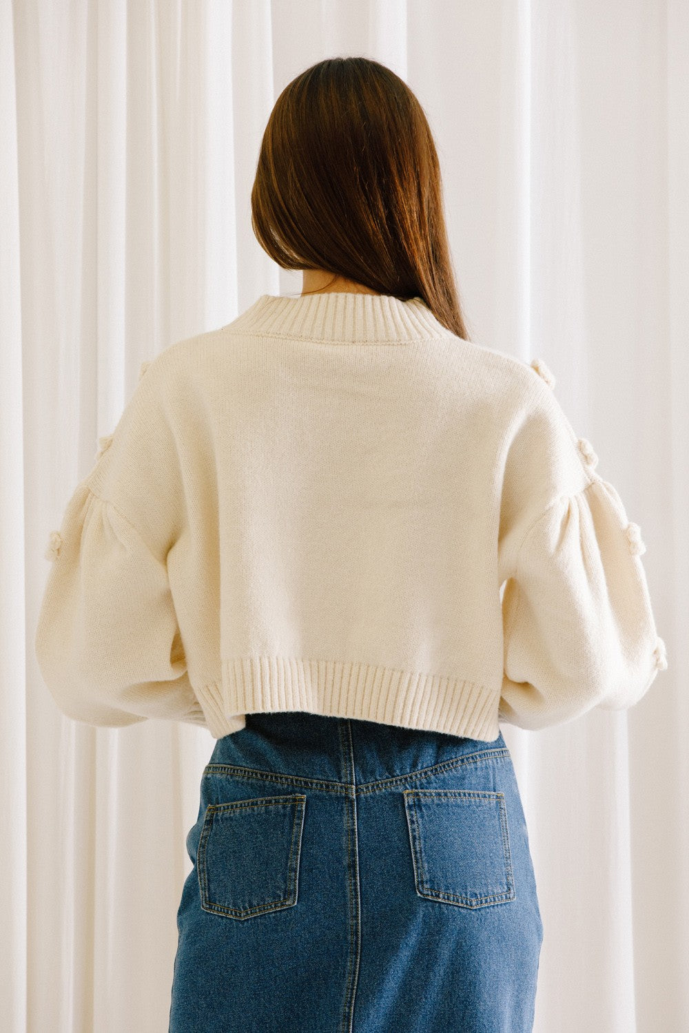 3D Pom Pom Daisy Sweater