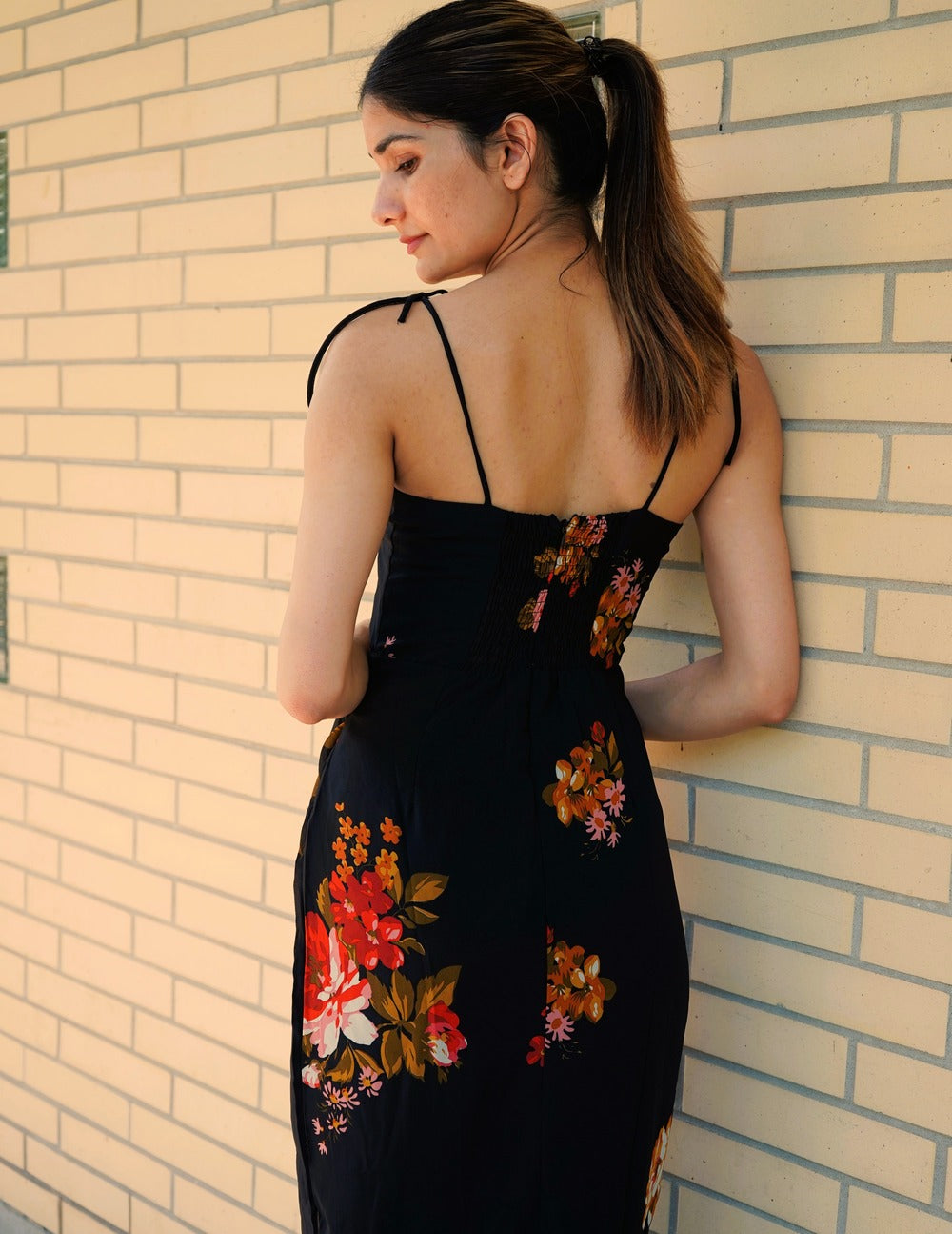 Floral Print Chiffon Midi