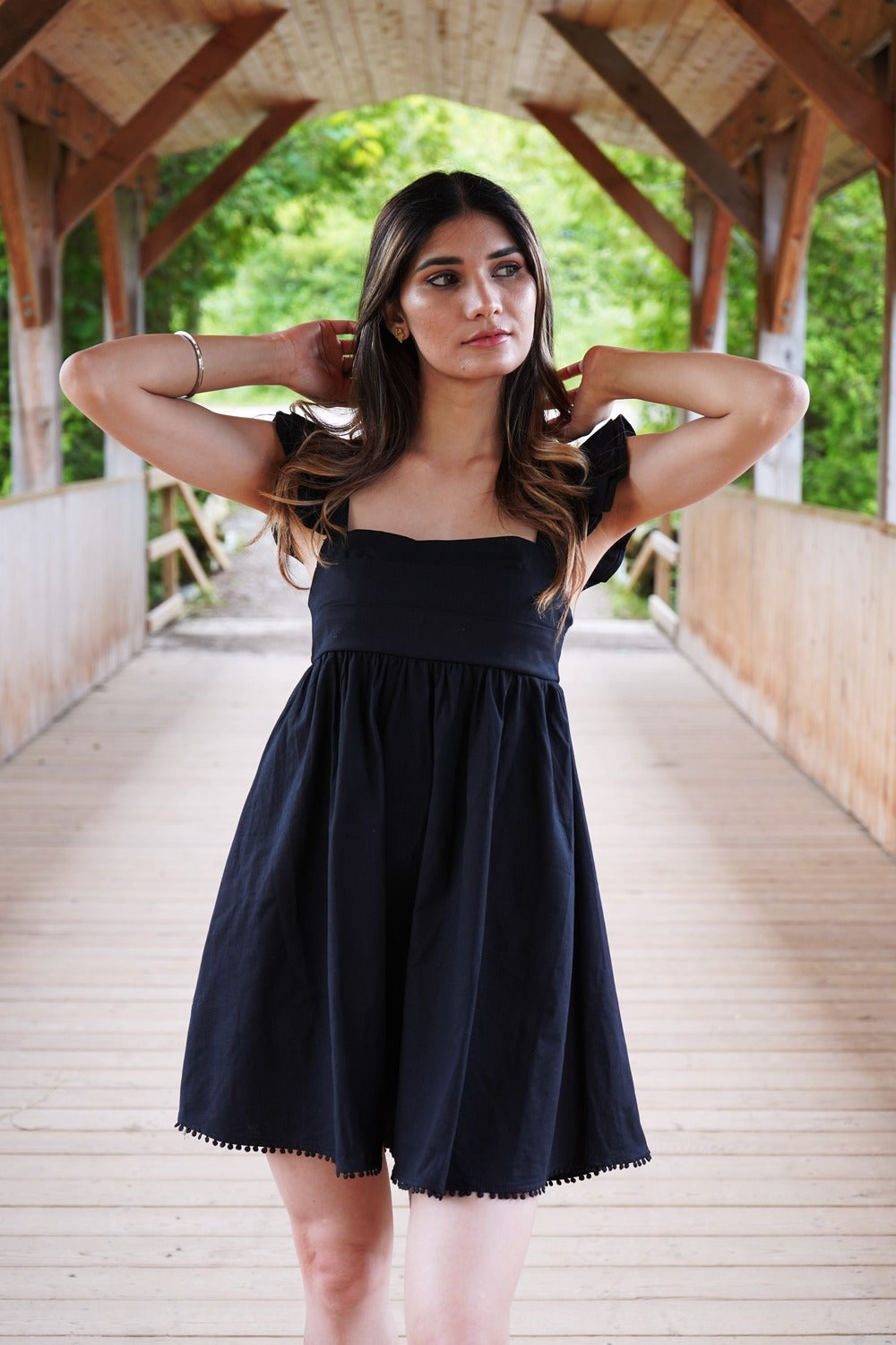 Square Neck Ruffle Sleeve
