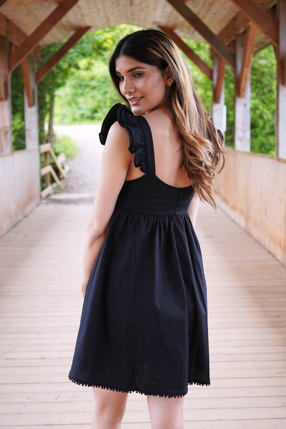 Square Neck Ruffle Sleeve