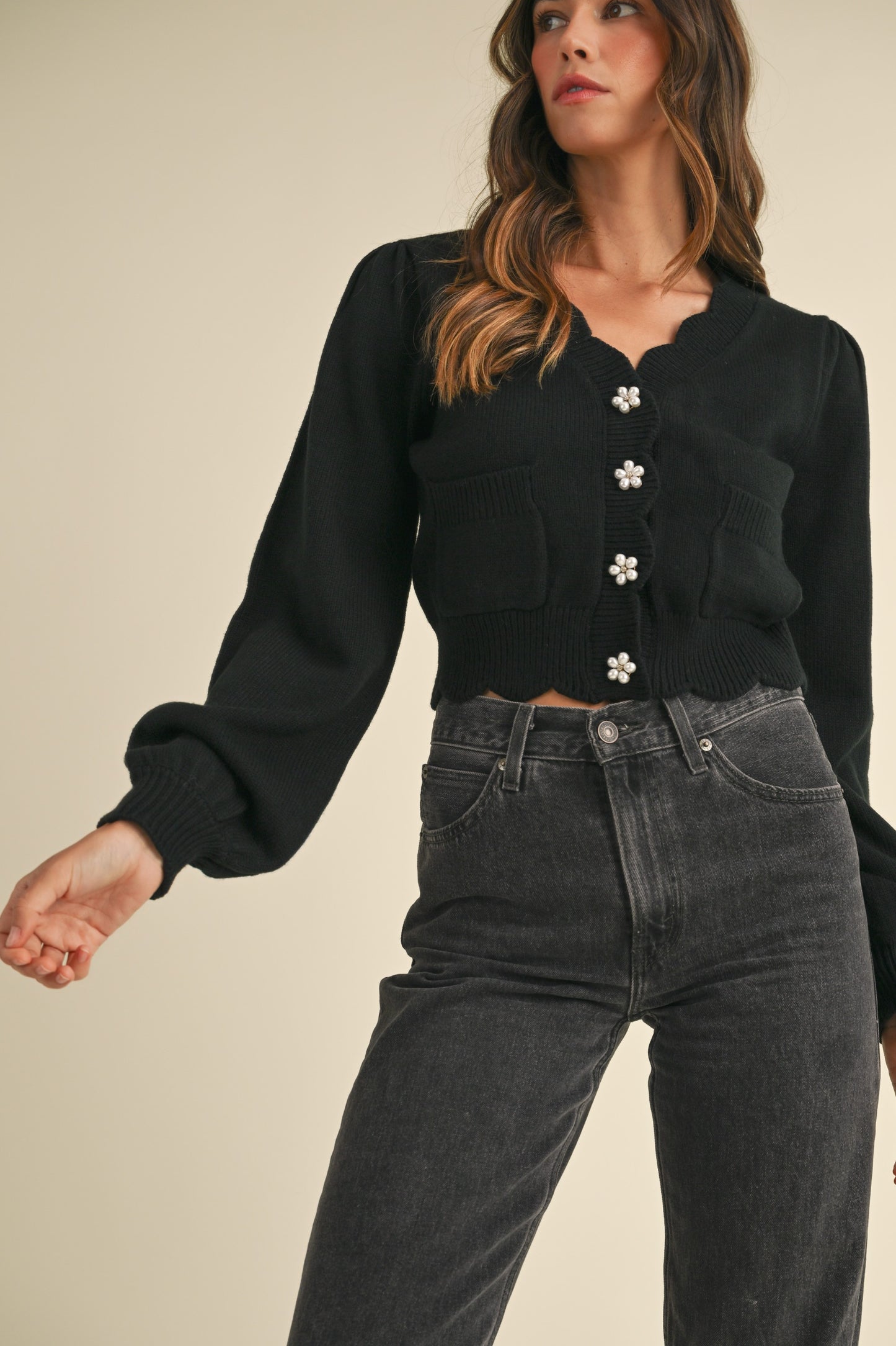 Gigi Scalloped Edge Cardigan