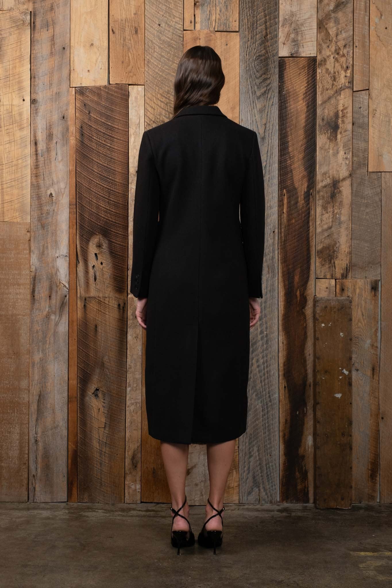 Double Breasted Longline Notched Coat