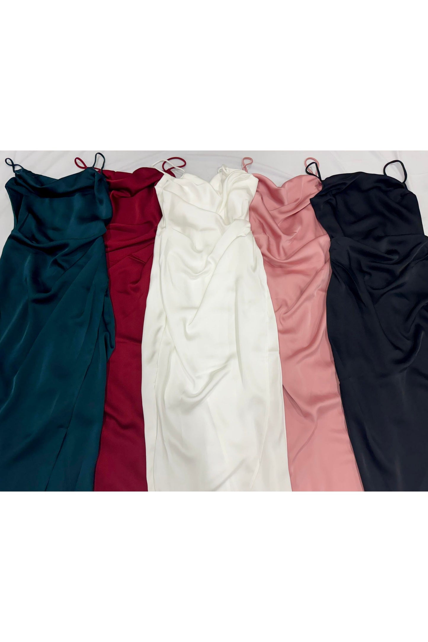 Side Slit Satin Midi