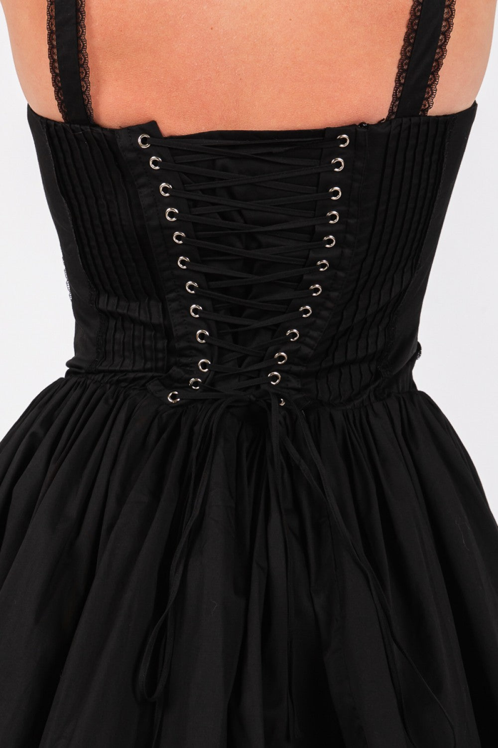 Pleated Lace Detail Corset