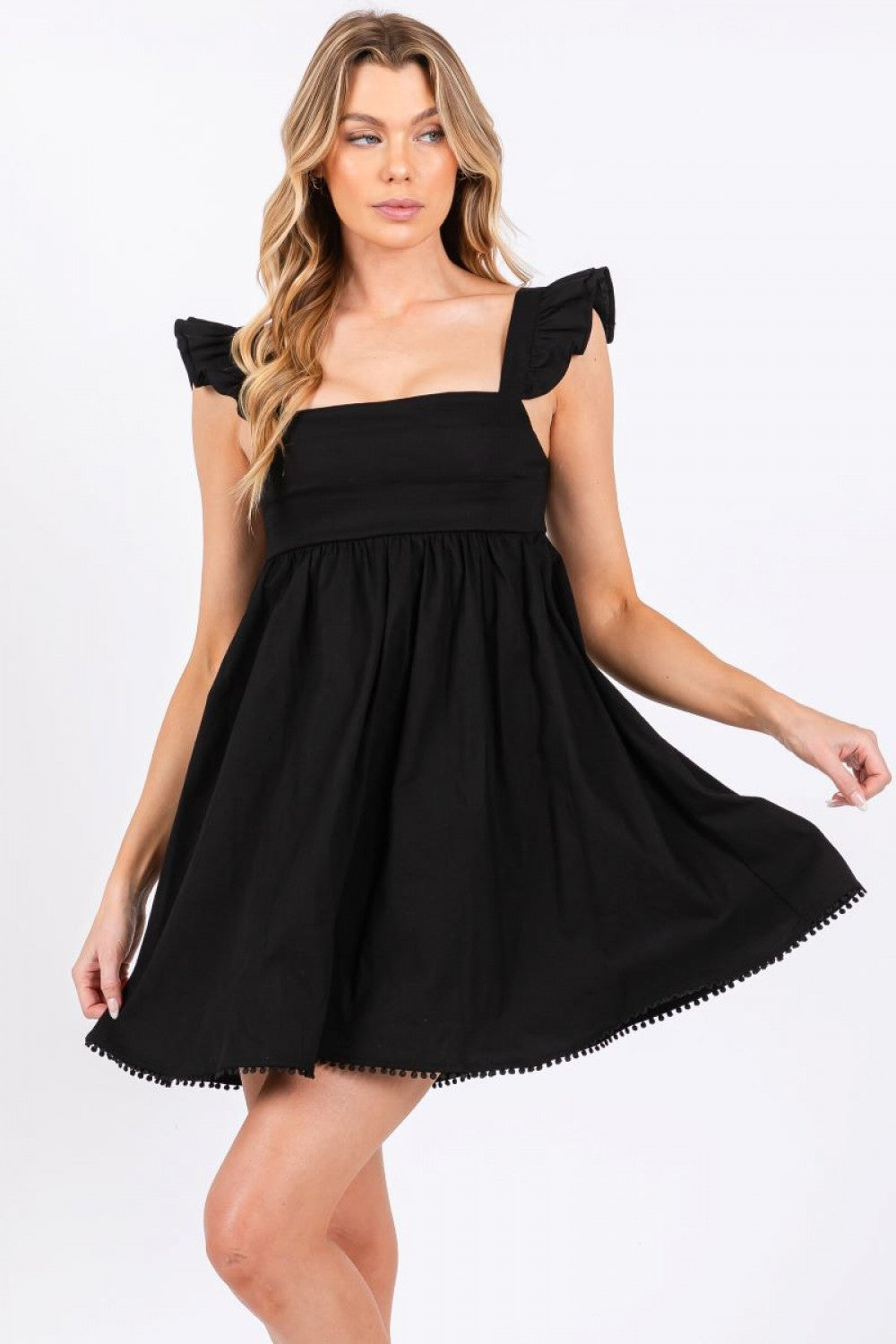 Square Neck Ruffle Sleeve
