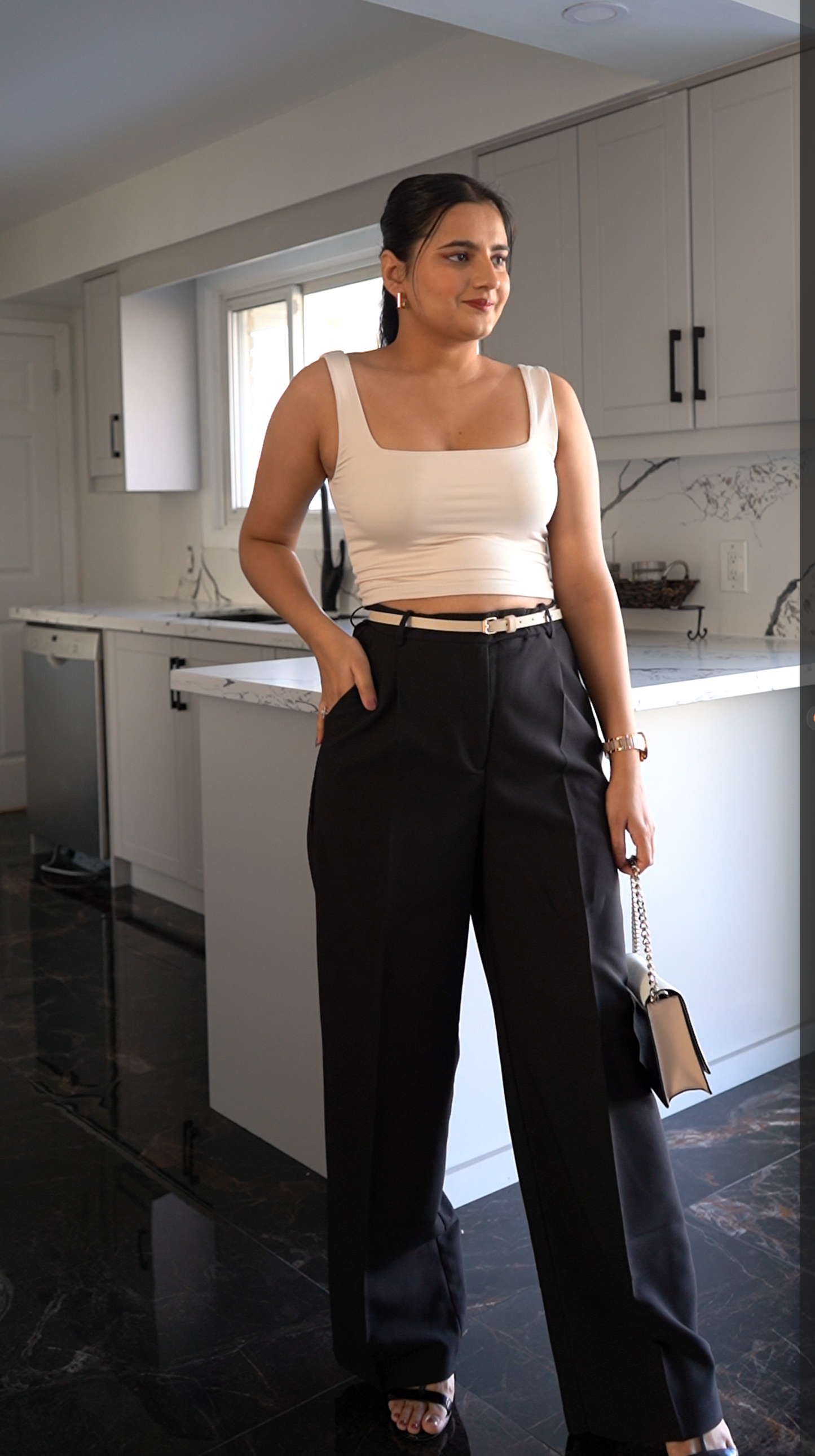 Twill Wide Leg Trouser