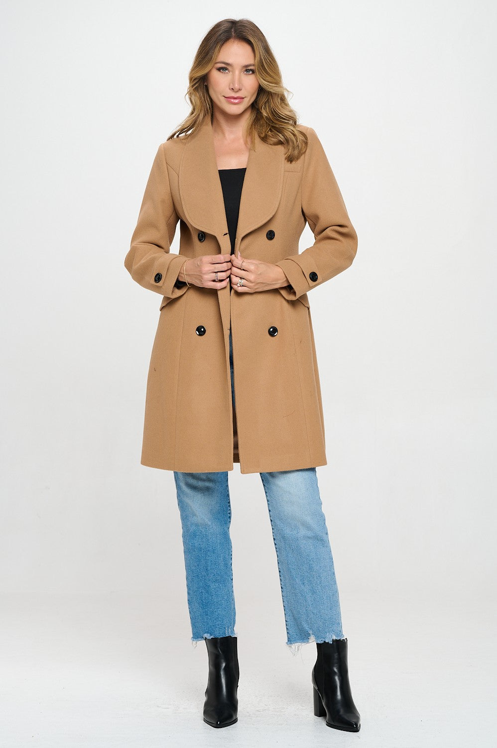 Double Breasted Vegan Wool Coat